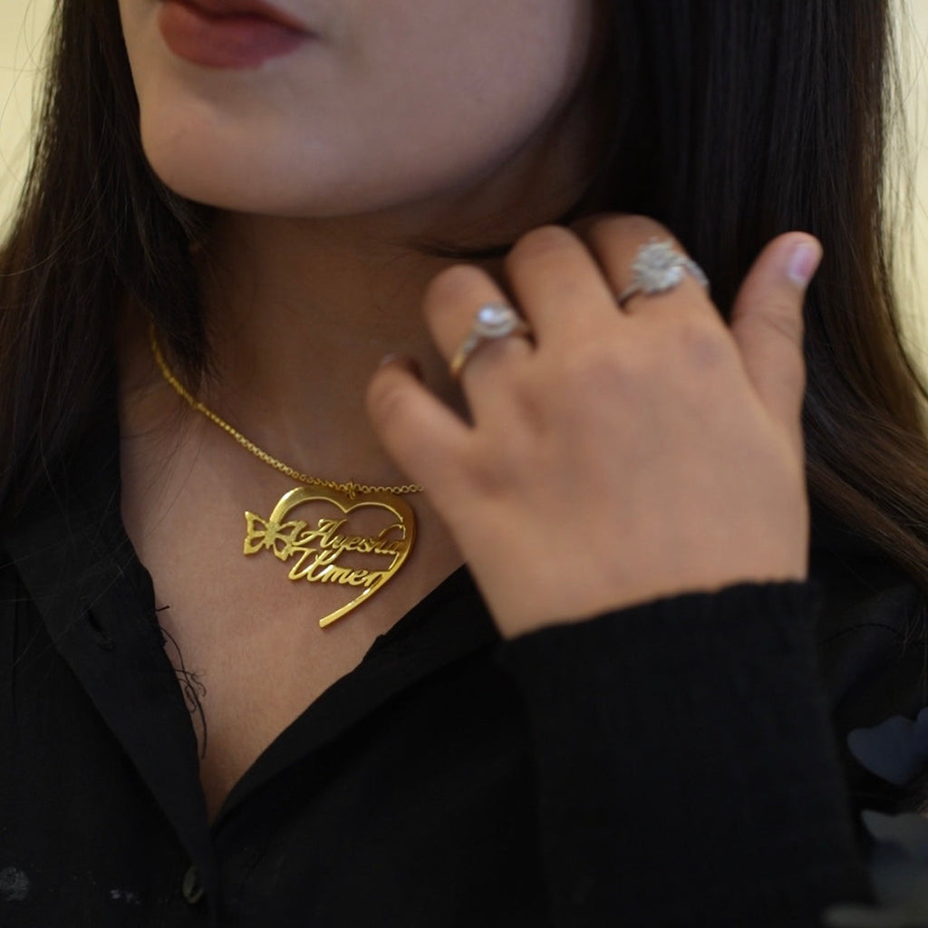 Butterfly Heart Shape Necklace