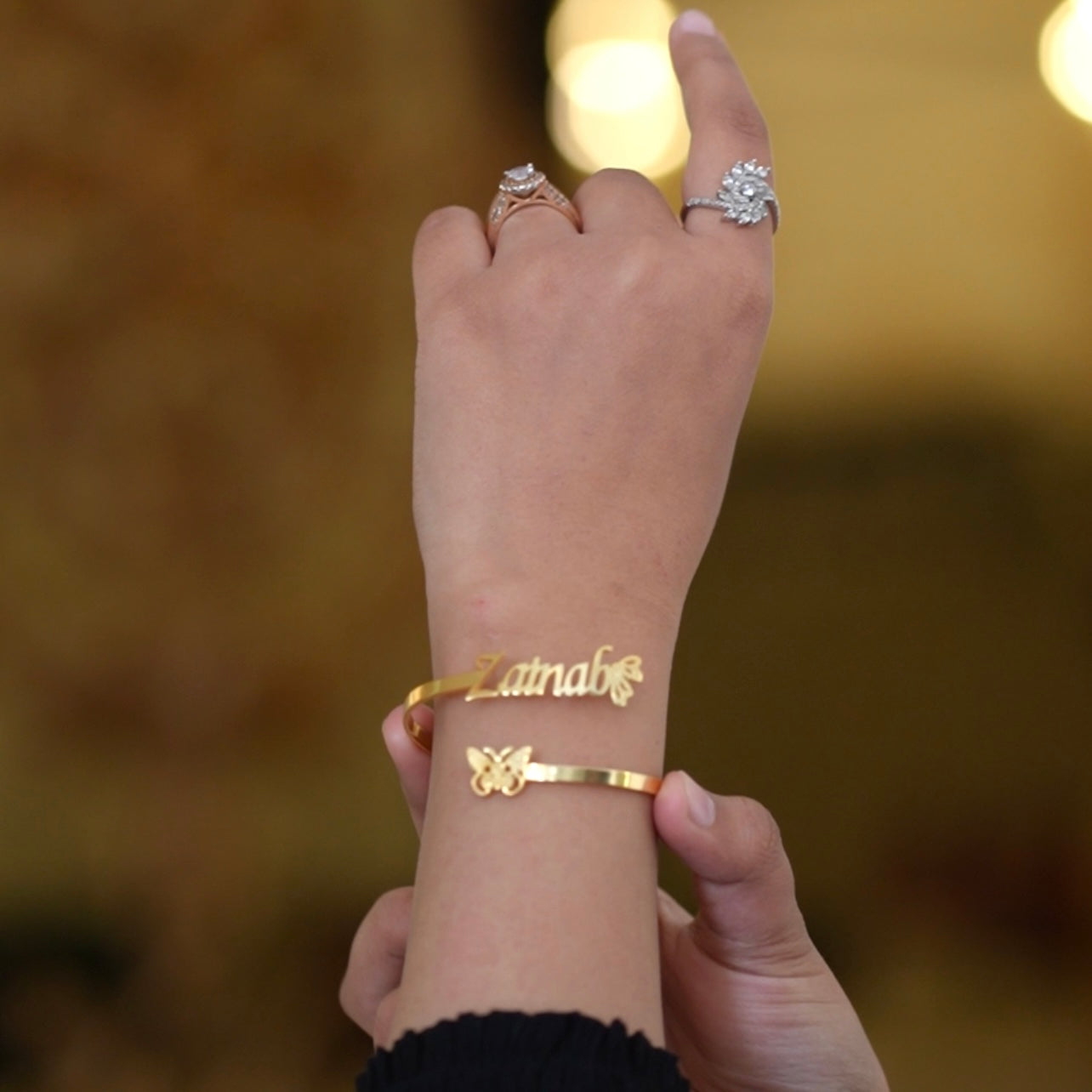 Customize Butterfly Name Bangle