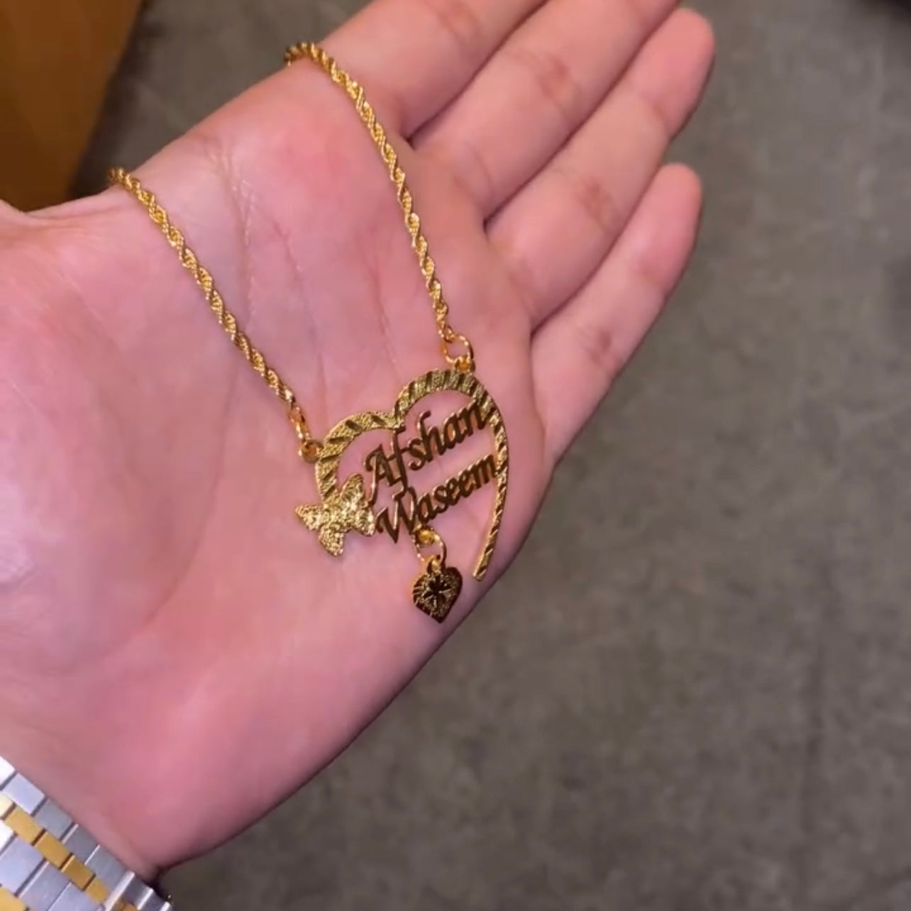 Customize Heart Hanging Necklace