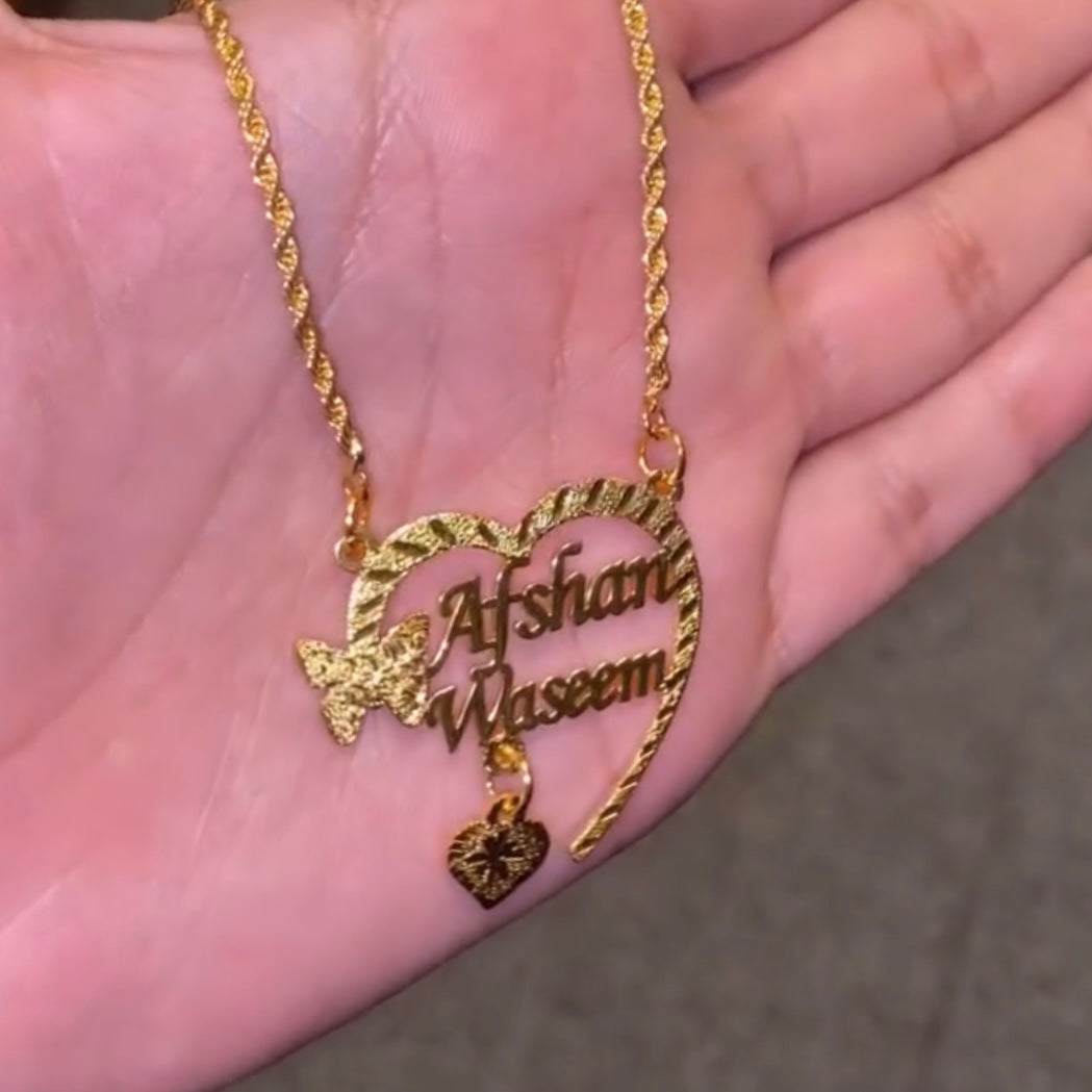 Customize Heart Hanging Necklace