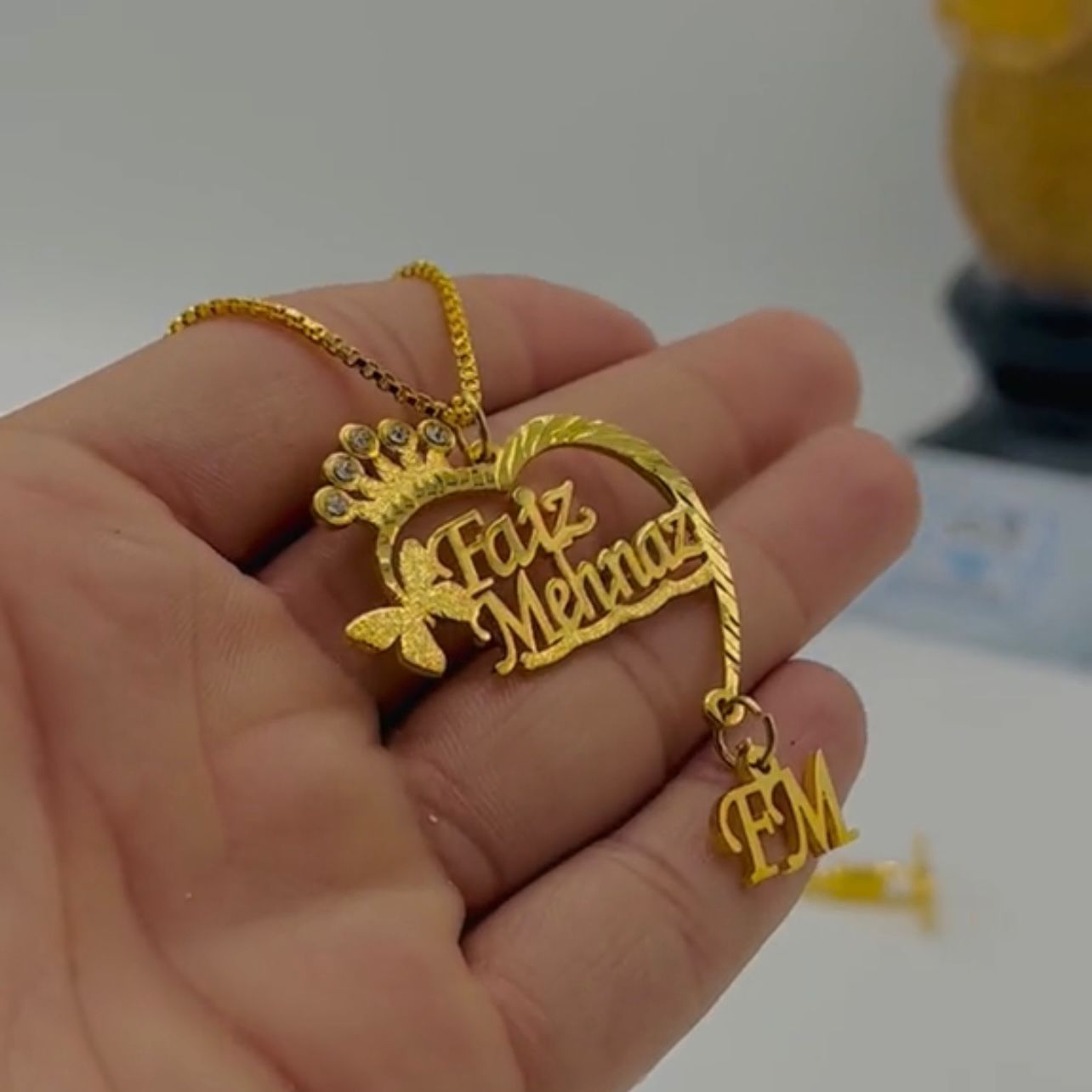 Customize Name Necklace Initial Hanging