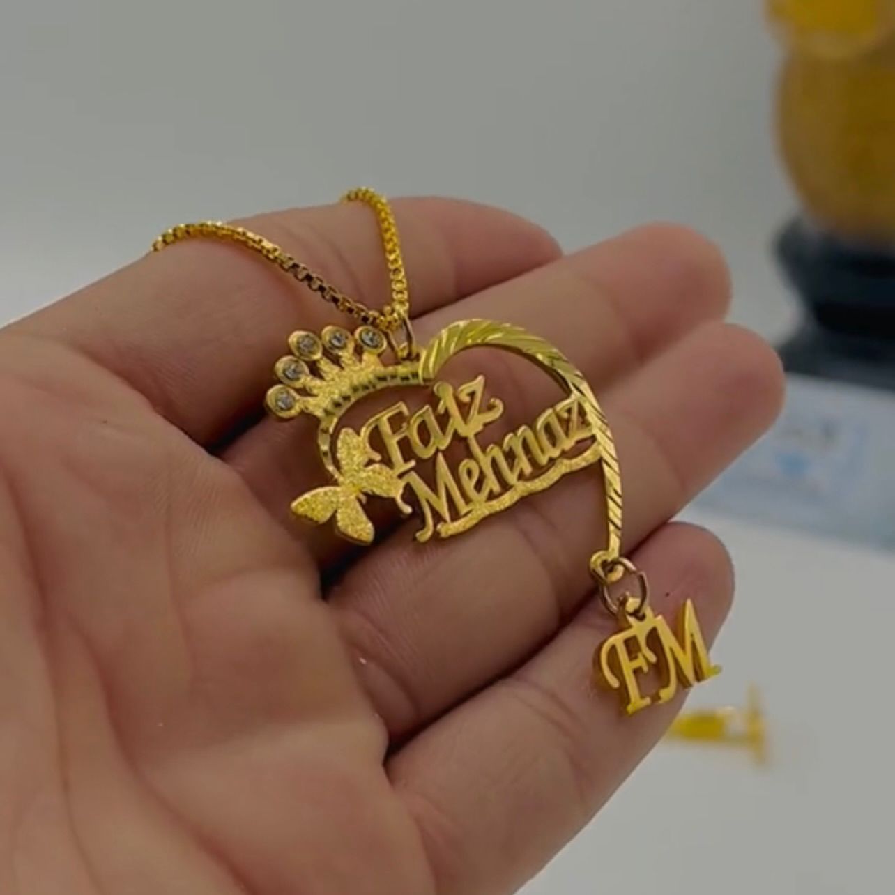 Customize Name Necklace Initial Hanging