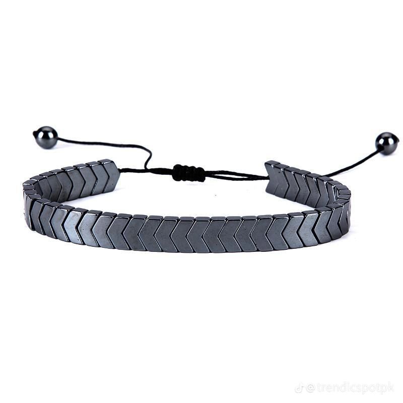 Stainless Steel Hematite Arrow Bracelet